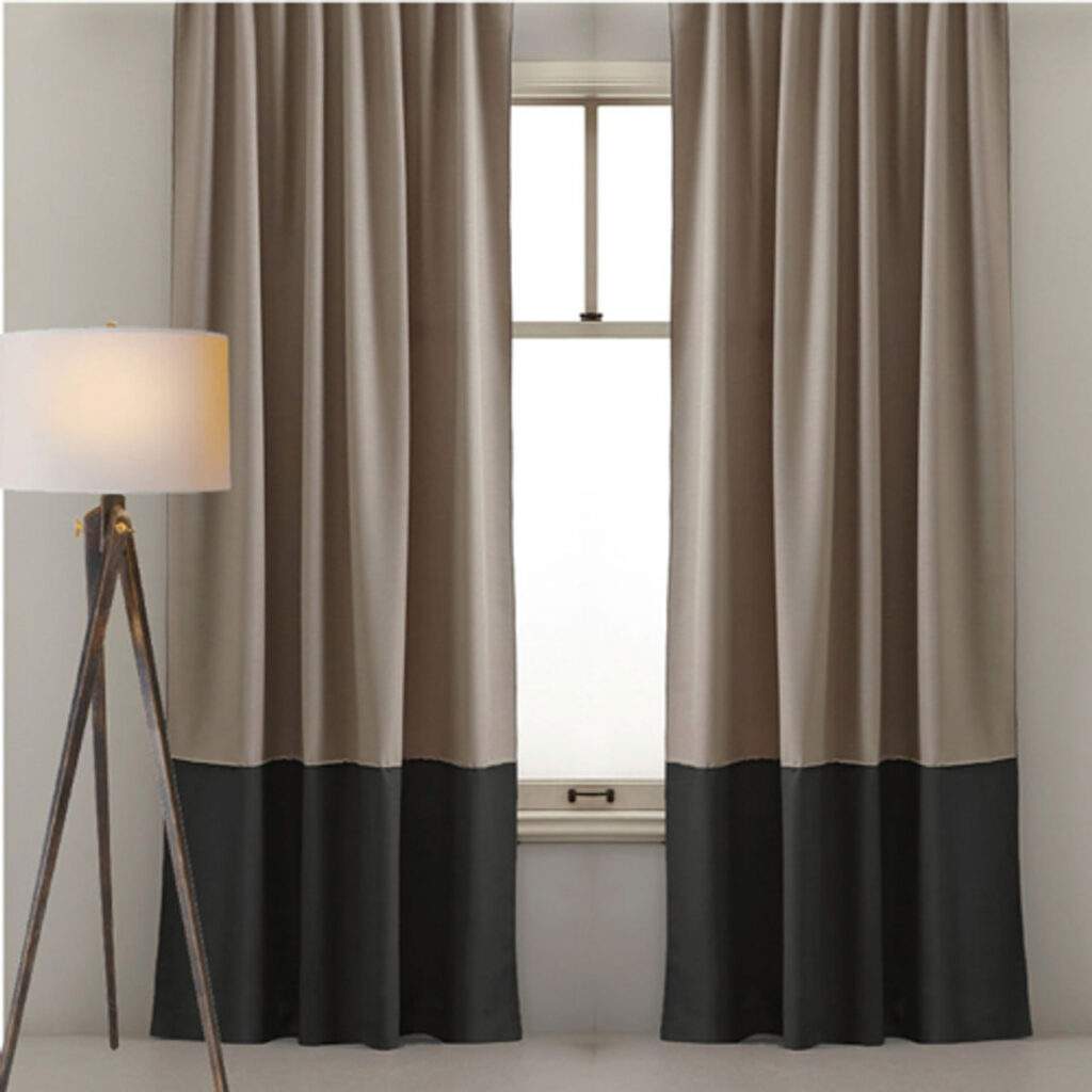 Custom Designed Curtains Two Colour LATTE and Black SORRENTO