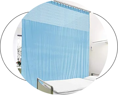 Light blue blackout hospital curtain Dubai for patient privacy