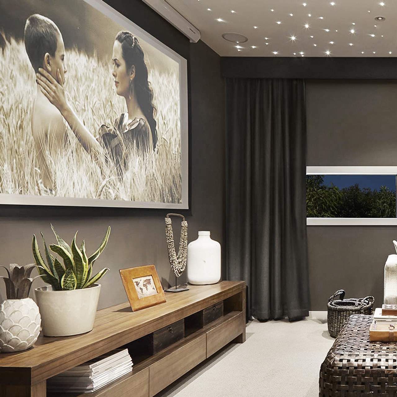 Made-to-Measure Home Theatre Curtains - Blockout Bond Black