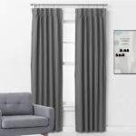 Pinch Pleat Room Darkening Blockout Curtains CHARCOAL