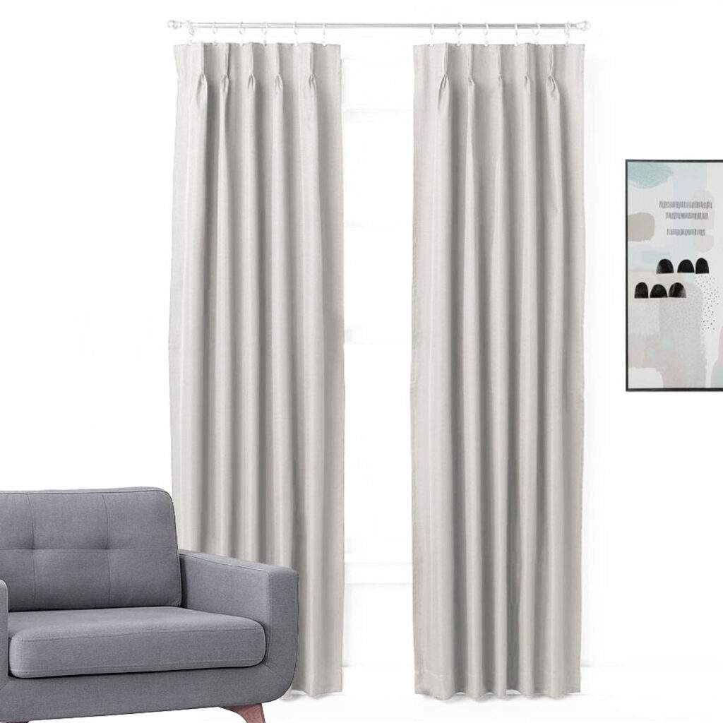 Pinch Pleat Room Darkening Blockout EGGSHEL