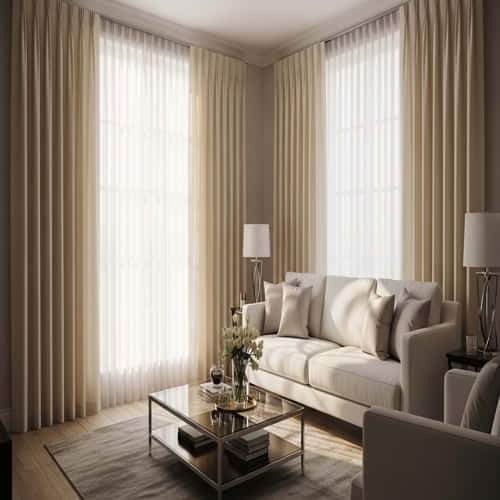 Beige Window Curtains