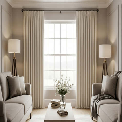 Light Beige Pinch Pleat Curtains