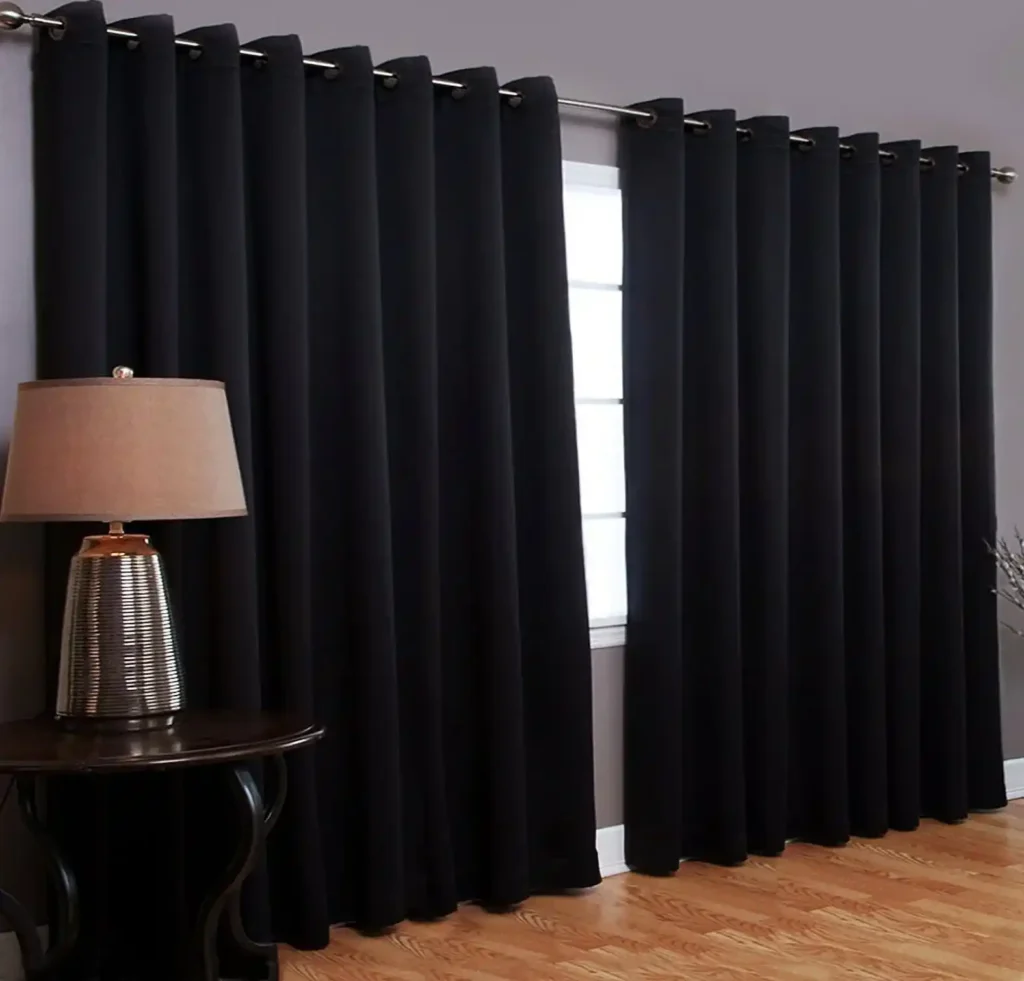 black blackout curtains