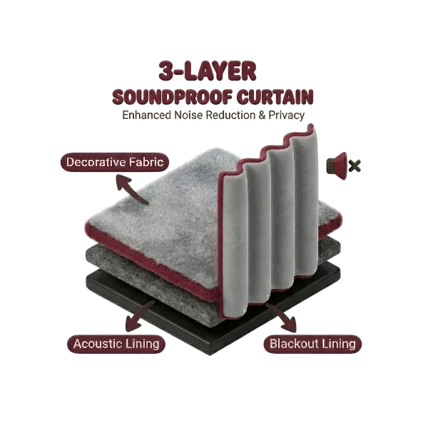 3-layer soundproof curtains
