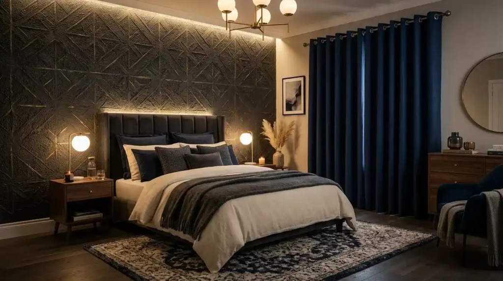 Eyelet curtains for bedroom
