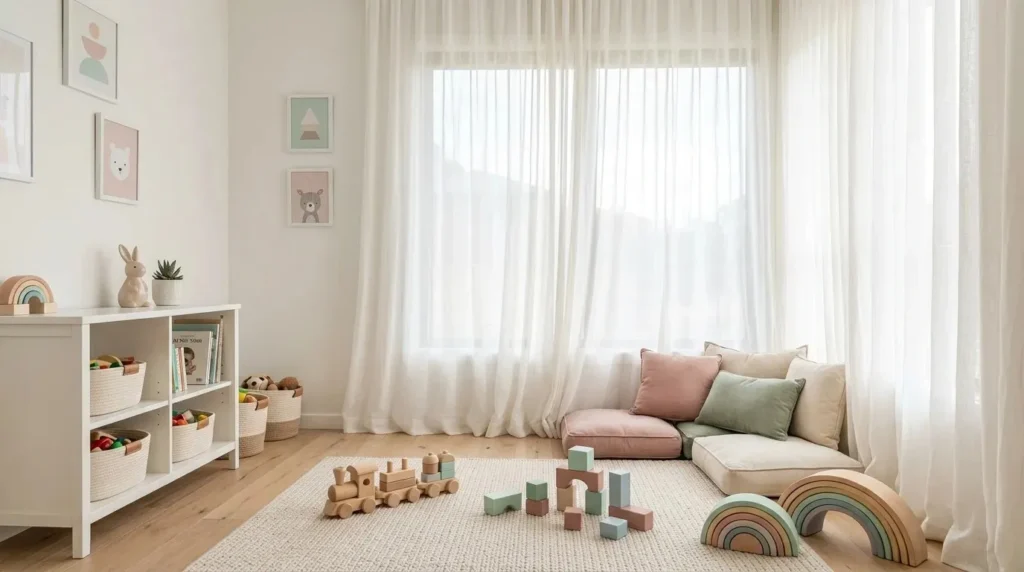 sheer kids room curtains