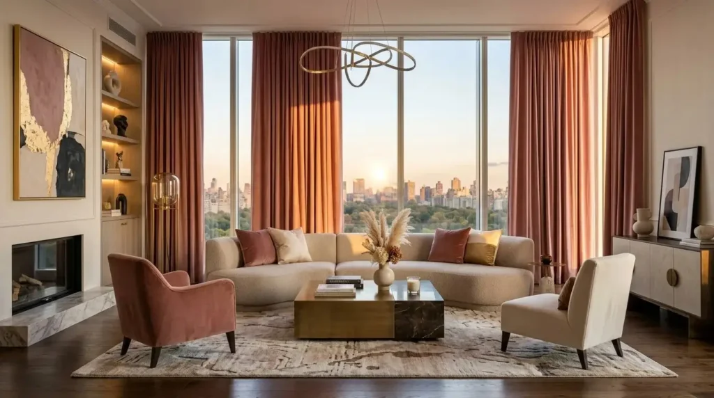 valvet curtains for living room